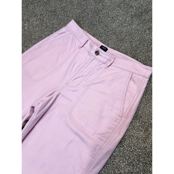 J. Crew Women’s Cotton Pants High Rise Pink Garment-Dyed Foundry Size 12 - Picture 11 of 15
